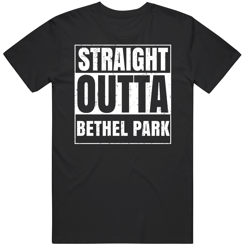 Straight Outta Bethel Park Pennsylvania City Compton Parody Grunge Mens Soft Cotton Tee T Shirt