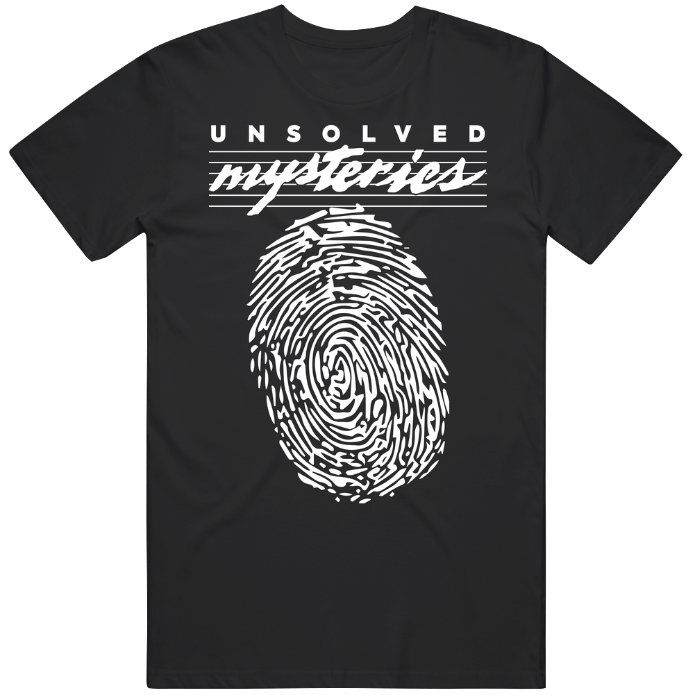 Unsolved Mysteries Finger Print Retro 80s 90s Crime Mystery Tv Show Mens Soft Cotton Tee T Shirt