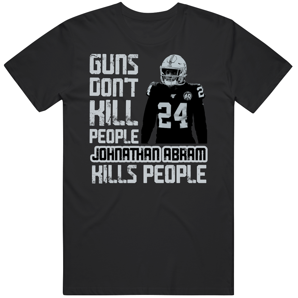 Guns Dont Kill Johnathan Abram Kills People Las Vegas Football Mens Soft Cotton Tee T Shirt