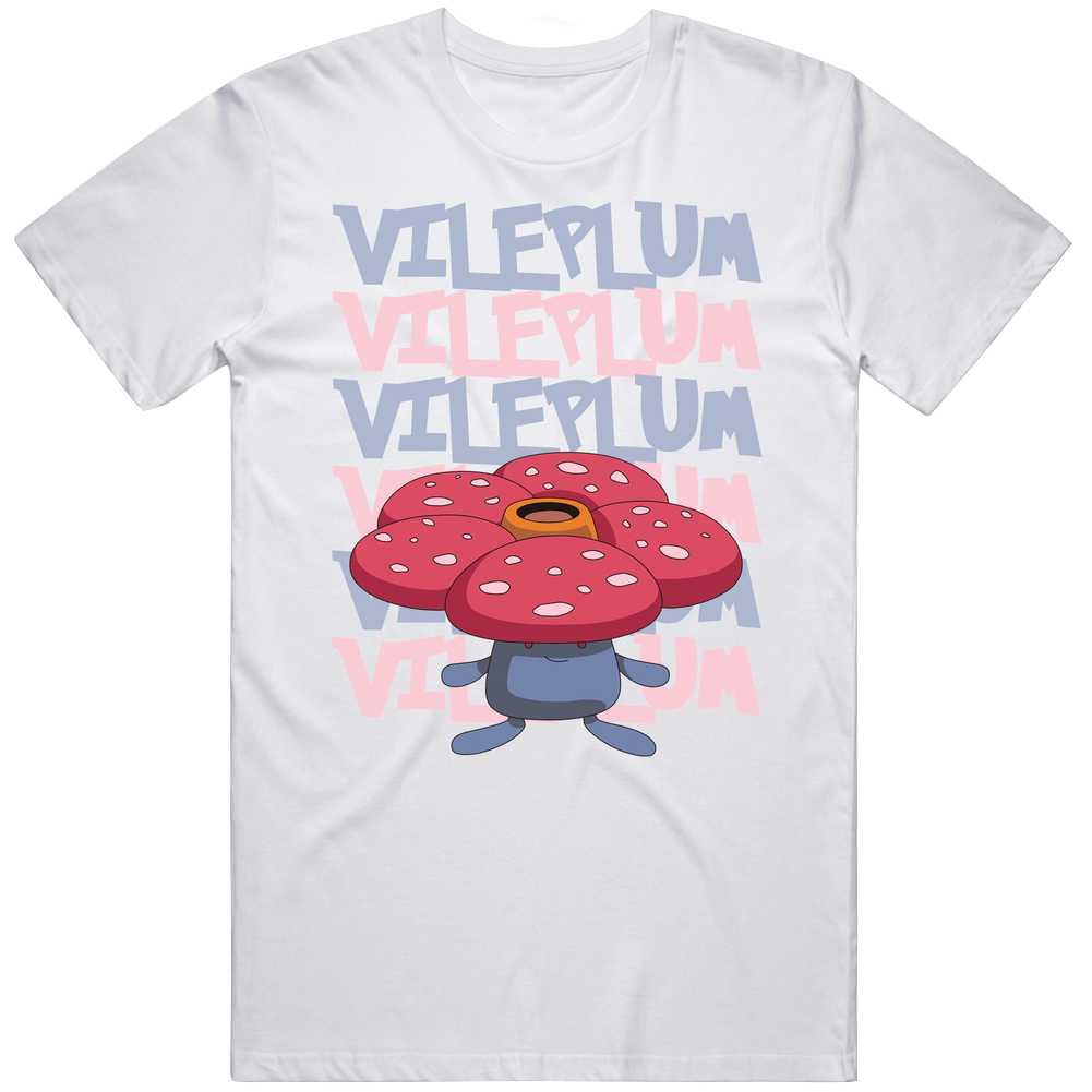 Vileplum Pokemon Character Fan Mens Soft Cotton Tee T Shirt