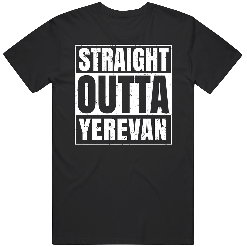 Straight Outta Yerevan Armenia Compton Parody Grunge City Mens Soft Cotton Tee T Shirt