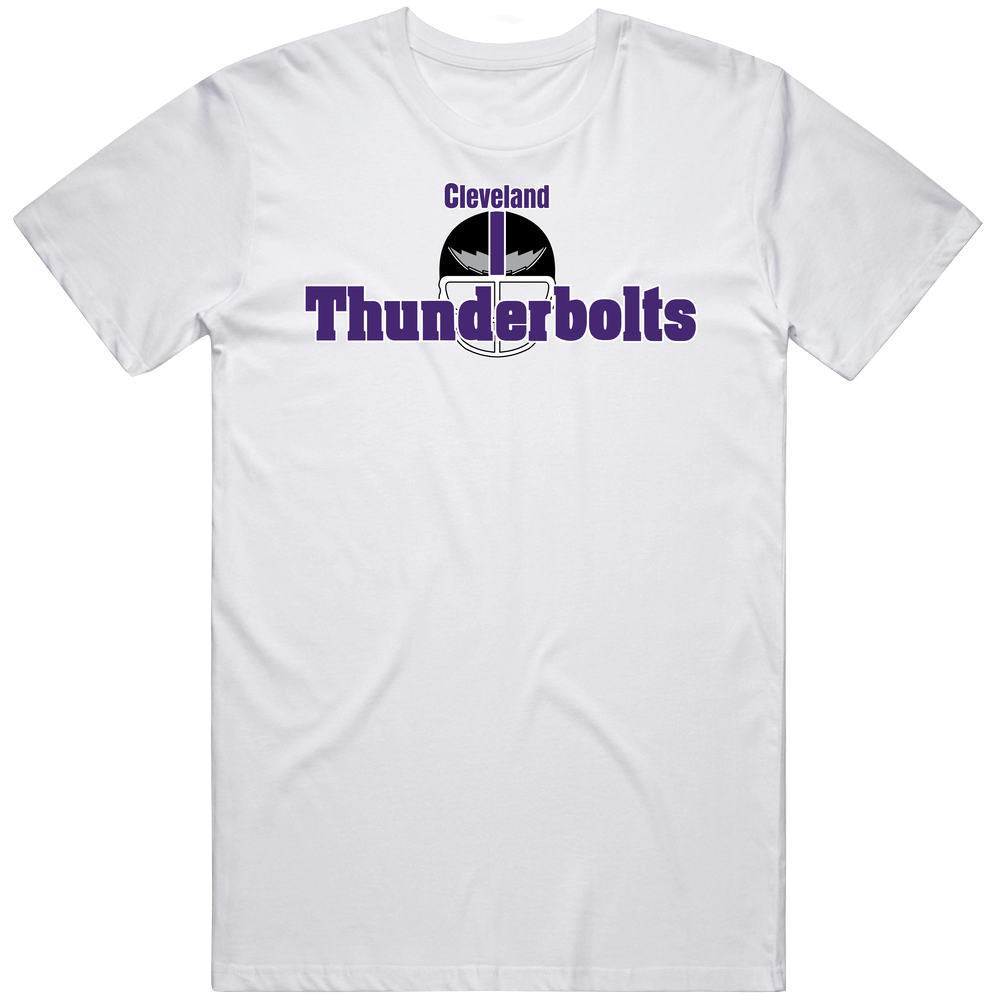 Cleveland Thunderbolts Arena Football League Team Sports Fan Logo Mens Soft Cotton Tee T Shirt Cleveland Thunderbolts Arena Football League Team Sports Fan Logo Mens Soft Cotton Tee T Shirt