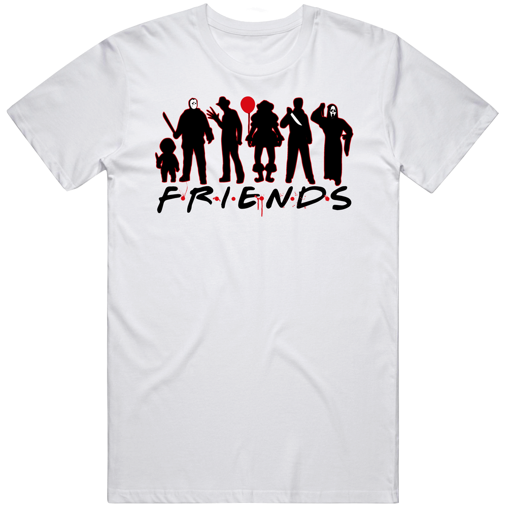 Friends Horror Movie Villain Tv Show Movie Poster Logo Mashup Fan Mens Soft Cotton Tee T Shirt