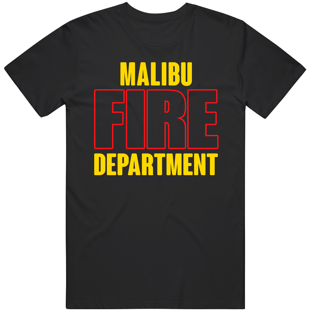Malibu Fire Department Personalized City Mens Soft Cotton Tee T Shirt