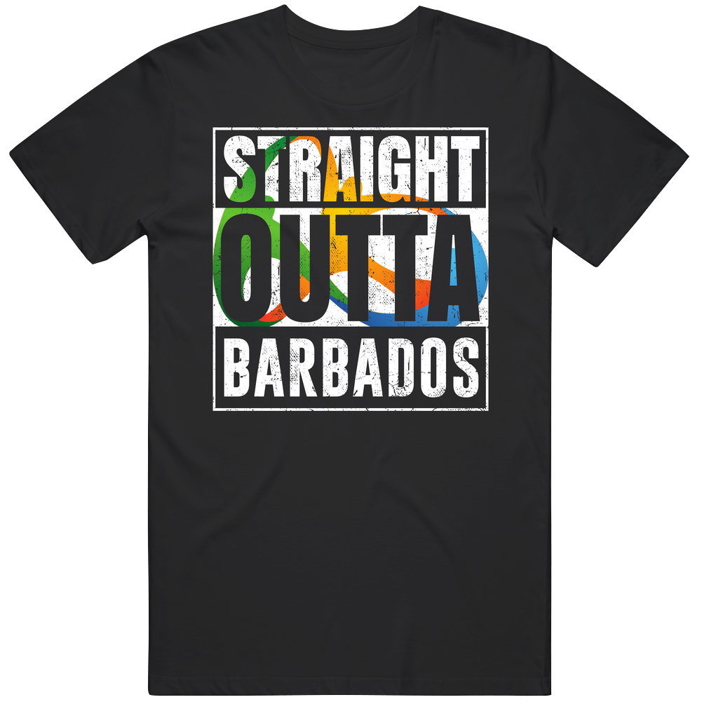 Straight Outta Barbados Rio 2016 Olympic Country Team Fan Mens Soft Cotton Tee T Shirt