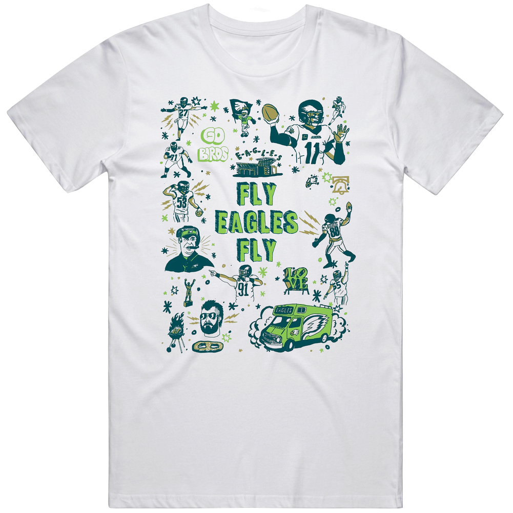Fly Eagles Fly Philly Football Fan Mens Soft Cotton Tee T Shirt Fly Eagles Fly Philly Football Fan Mens Soft Cotton Tee T Shirt