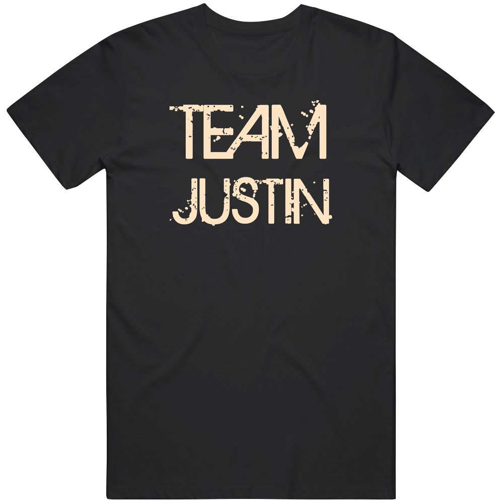 Team Sports Last First Name Justin Mens Soft Cotton Tee T Shirt