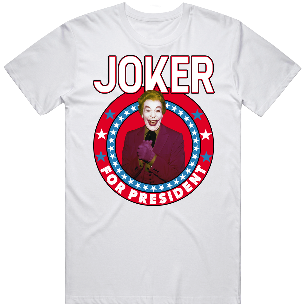 Joker Retro Batman For President Tv Show Villain Fan Mens Soft Cotton Tee T Shirt