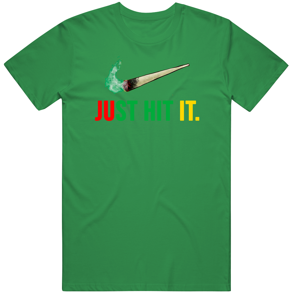 Just Hit It Weed Marijauna Joint Mens Soft Cotton Tee T Shirt