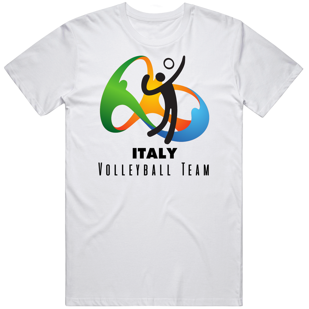 Italy Volleyball Team Rio 2016 Olympic Event Logo Mens Soft Cotton Tee T Shirt