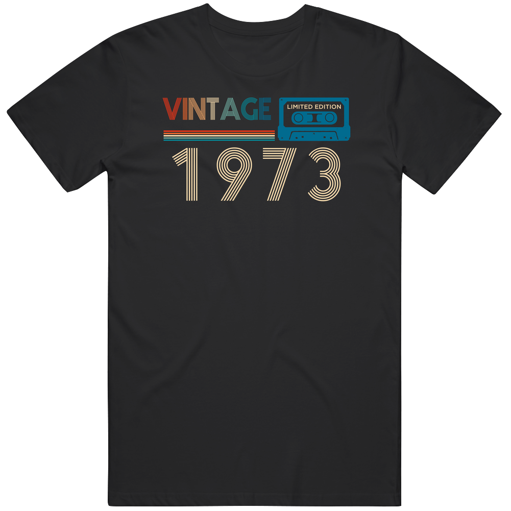 1973 Vintage Limited Edition Cassette Tape Birth Year Mens Soft Cotton Tee T Shirt