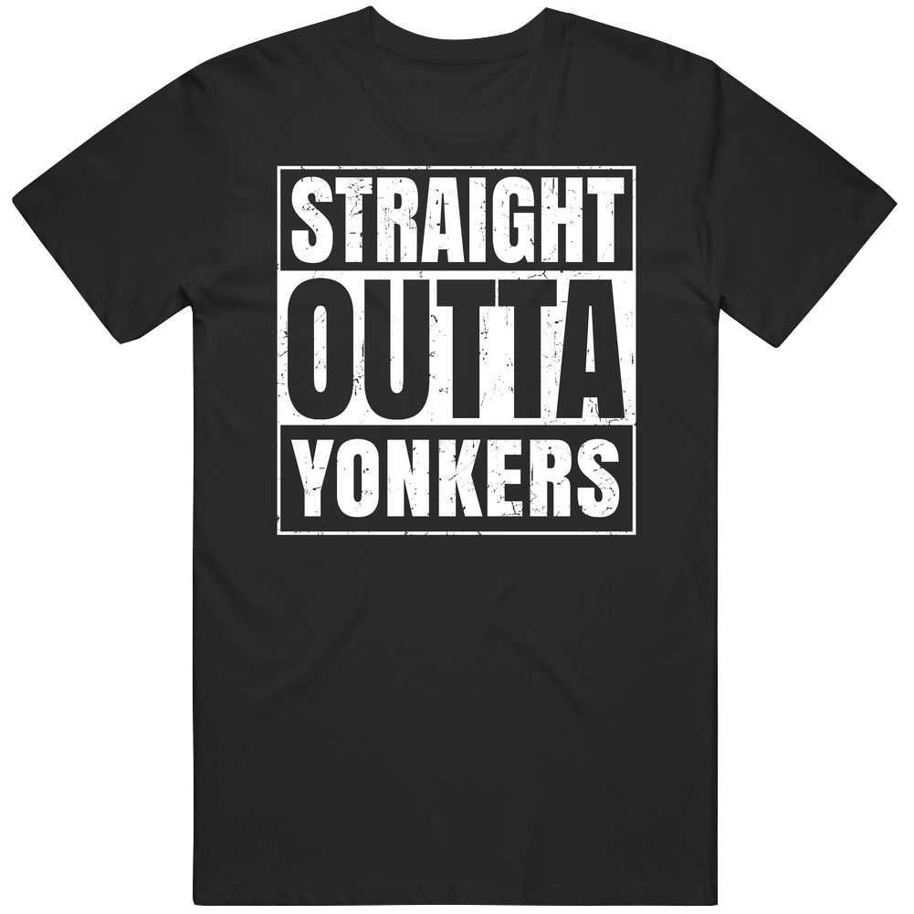 Straight Outta Yonkers United States Compton Parody Grunge City Mens Soft Cotton Tee T Shirt