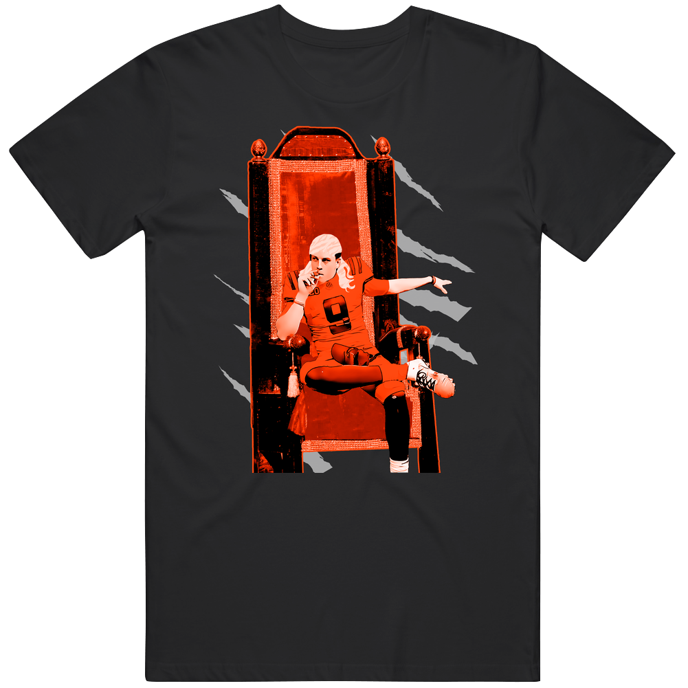 Joe Burrow Joe Exotic Throne Cincinnati Football Mashup Mens Soft Cotton Tee T Shirt Joe Burrow Joe Exotic Throne Cincinnati Football Mashup Mens Soft Cotton Tee T Shirt