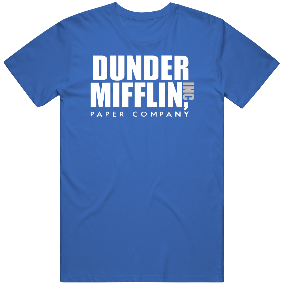 Dunder Mifflin Paper Company The Office Tv Show Funny Logo Mens Soft Cotton Tee T Shirt