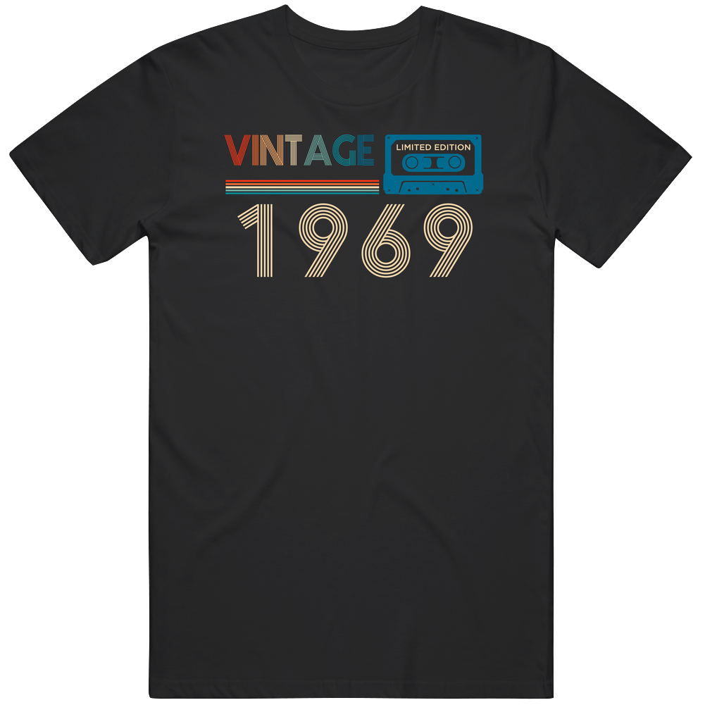 1969 Vintage Limited Edition Cassette Tape Birth Year Mens Soft Cotton Tee T Shirt