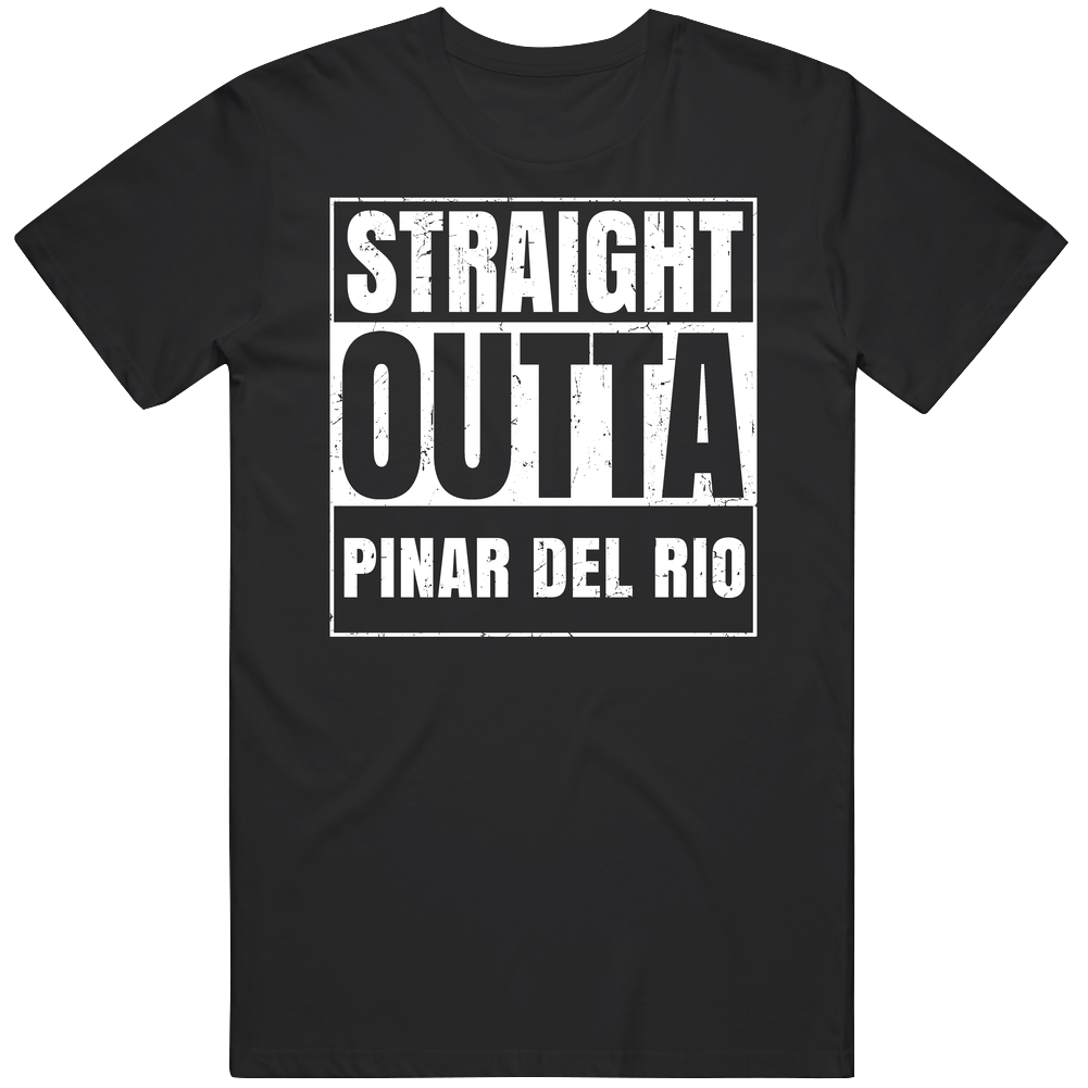 Straight Outta Pinar Del Rio Cuba Compton Parody Grunge City Mens Soft Cotton Tee T Shirt