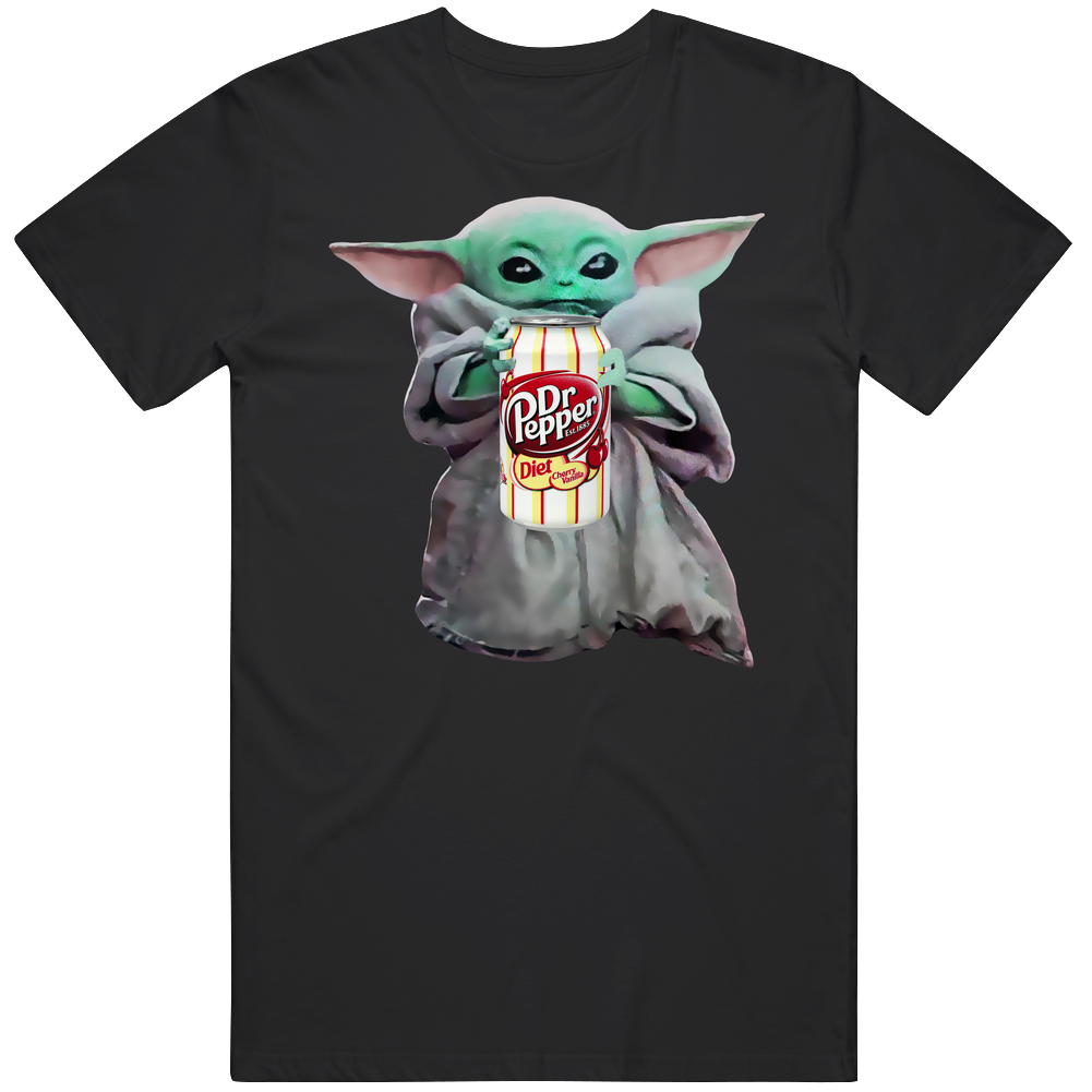 Baby Yoda The Child Mandalorian Dr Pepper Diet Cherry Vanilla Soda Pop Drink Mens Soft Cotton Tee T Shirt