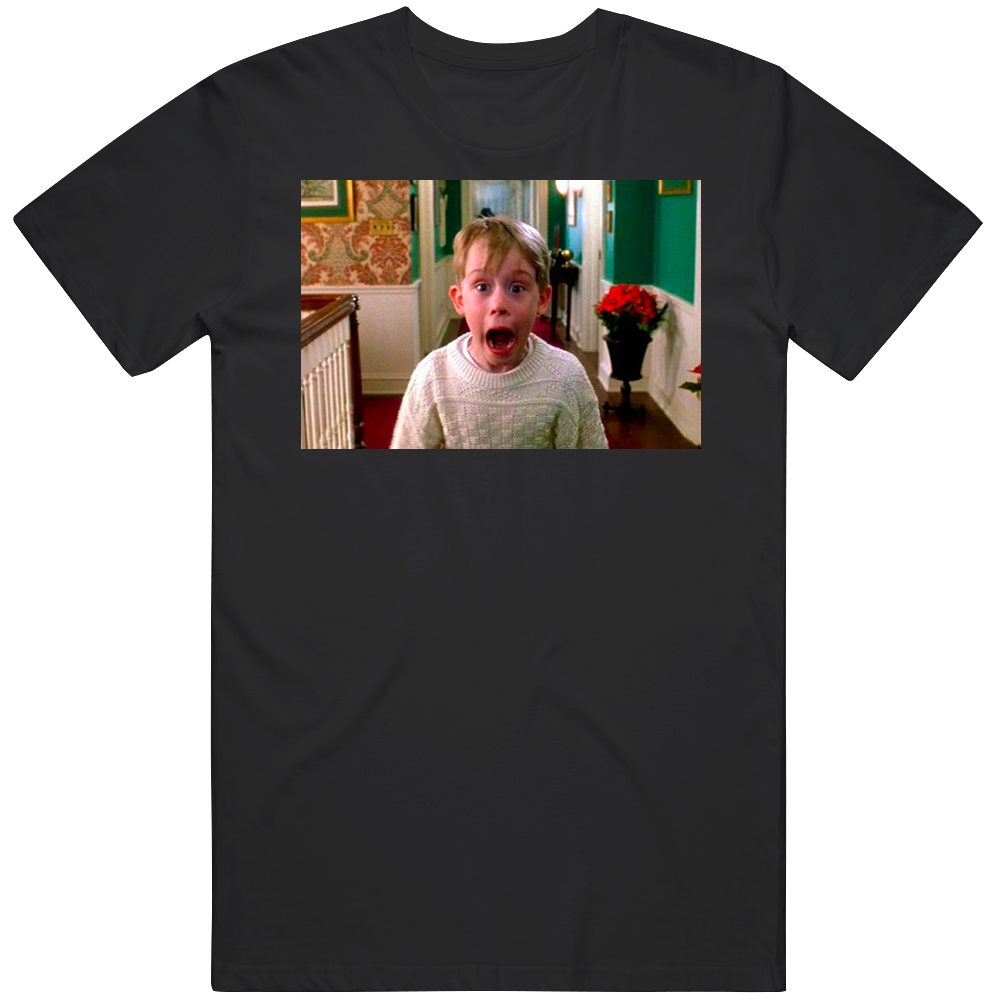 Kevin Home Alone Christmas Movie Scene Mens Soft Cotton Tee T Shirt