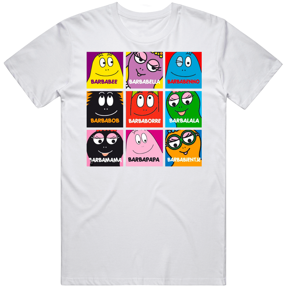 Barbapapa Names Retro Cartoon Mens Soft Cotton Tee T Shirt
