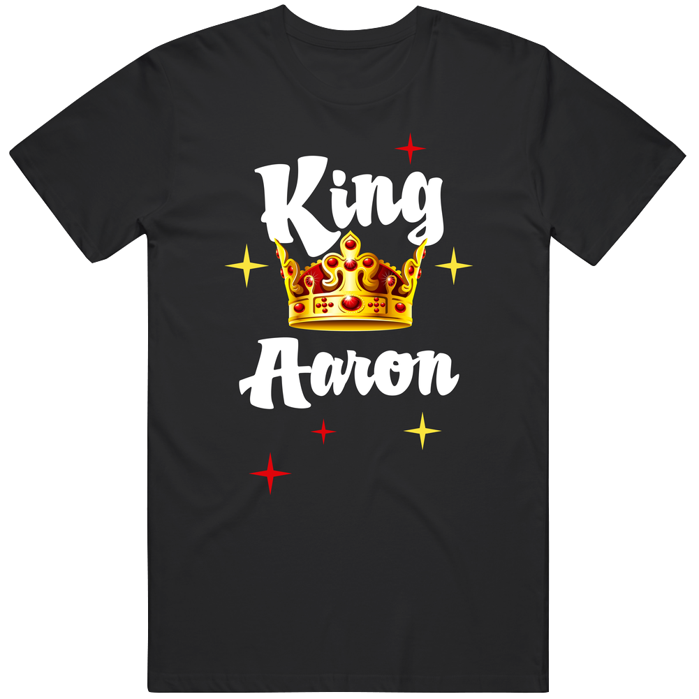 King Aaron Crown First Name Personalized Unisex Soft Cotton Tee T Shirt
