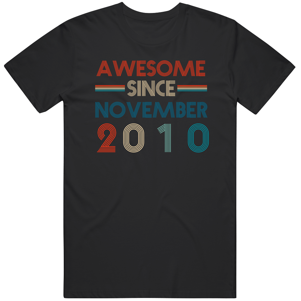Awesome Since November 2010 Cool Birthdate Unisex Soft Cotton Tee T Shirt