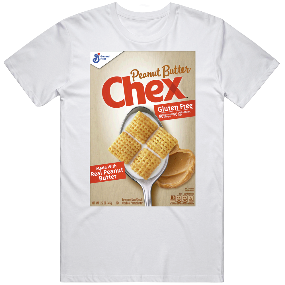 Peanut Butter Chex Box Greatest Cereal Of All Time Breakfast Fan Foodie Unisex Soft Cotton Tee T Shirt Peanut Butter Chex Box Greatest Cereal Of All Time Breakfast Fan Foodie Unisex Soft Cotton Tee T Shirt