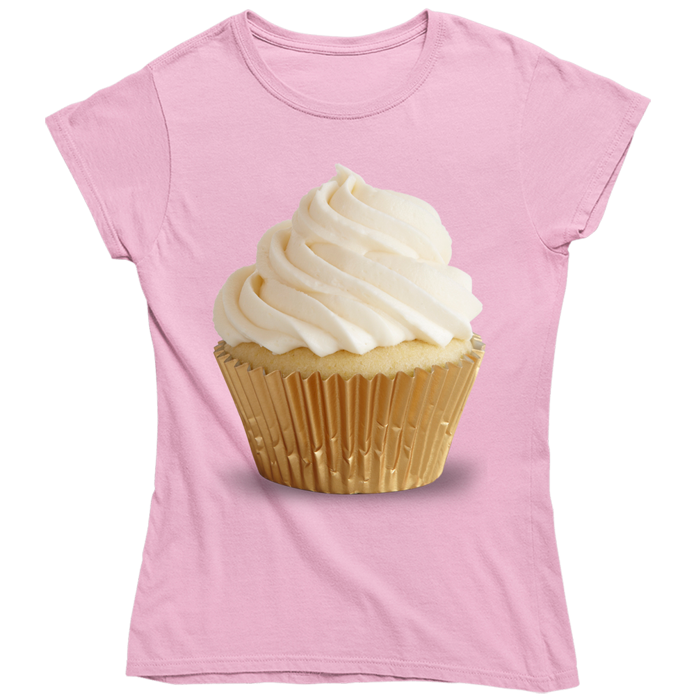 Cream Filled Cupcake Fun Two Broke Girls Popular Tv Show Unisex Soft Cotton Tee Ladies T Shirt