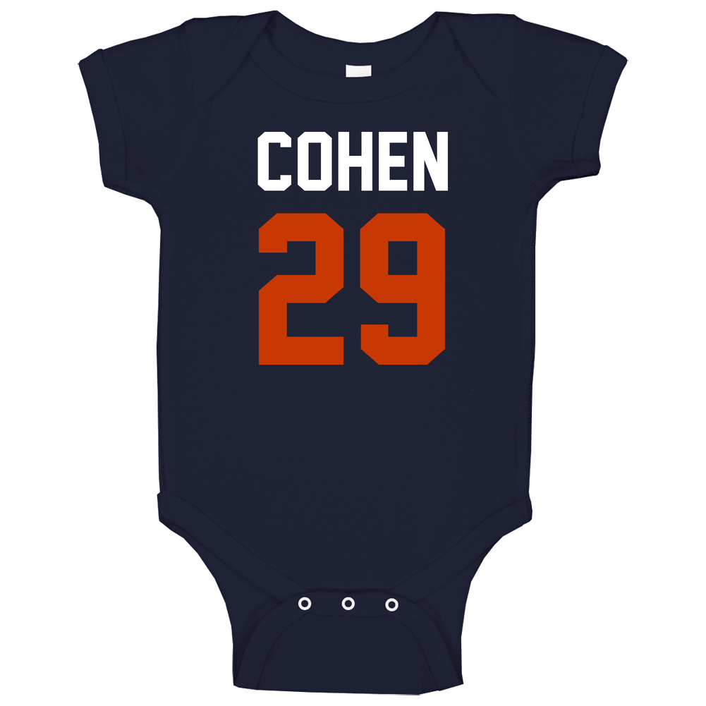 Jersey Back Tarik Cohen Chicago Football Team Fan For Navy Unisex Soft Cotton Tee Baby One Piece