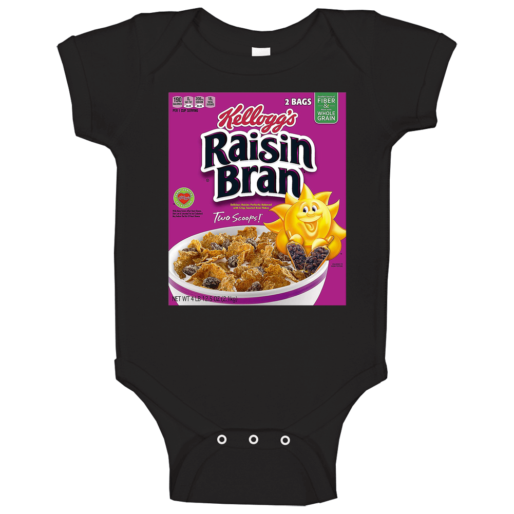 Raisin Bran Box Greatest Cereal Of All Time Breakfast Fan Foodie Unisex Soft Cotton Tee Baby One Piece Raisin Bran Box Greatest Cereal Of All Time Breakfast Fan Foodie Unisex Soft Cotton Tee Baby One Piece