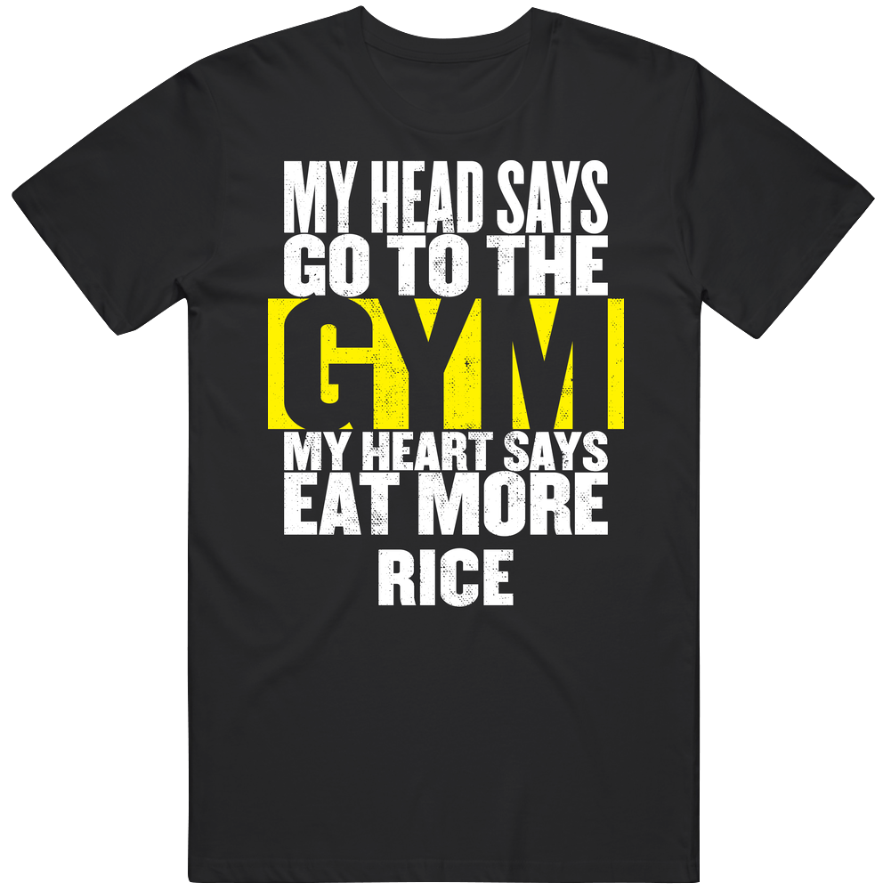 My Heart Says Eat More Rice Funny Food Gym Unisex Soft Cotton Tee T Shirt My Heart Says Eat More Rice Funny Food Gym Unisex Soft Cotton Tee T Shirt