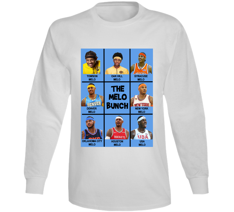 Carmelo Anthony The Melo Bunch All Star Basketball Player Fan Unisex Soft Cotton Tee Long Sleeve T Shirt Carmelo Anthony The Melo Bunch All Star Basketball Player Fan Unisex Soft Cotton Tee Long Sleeve T Shirt