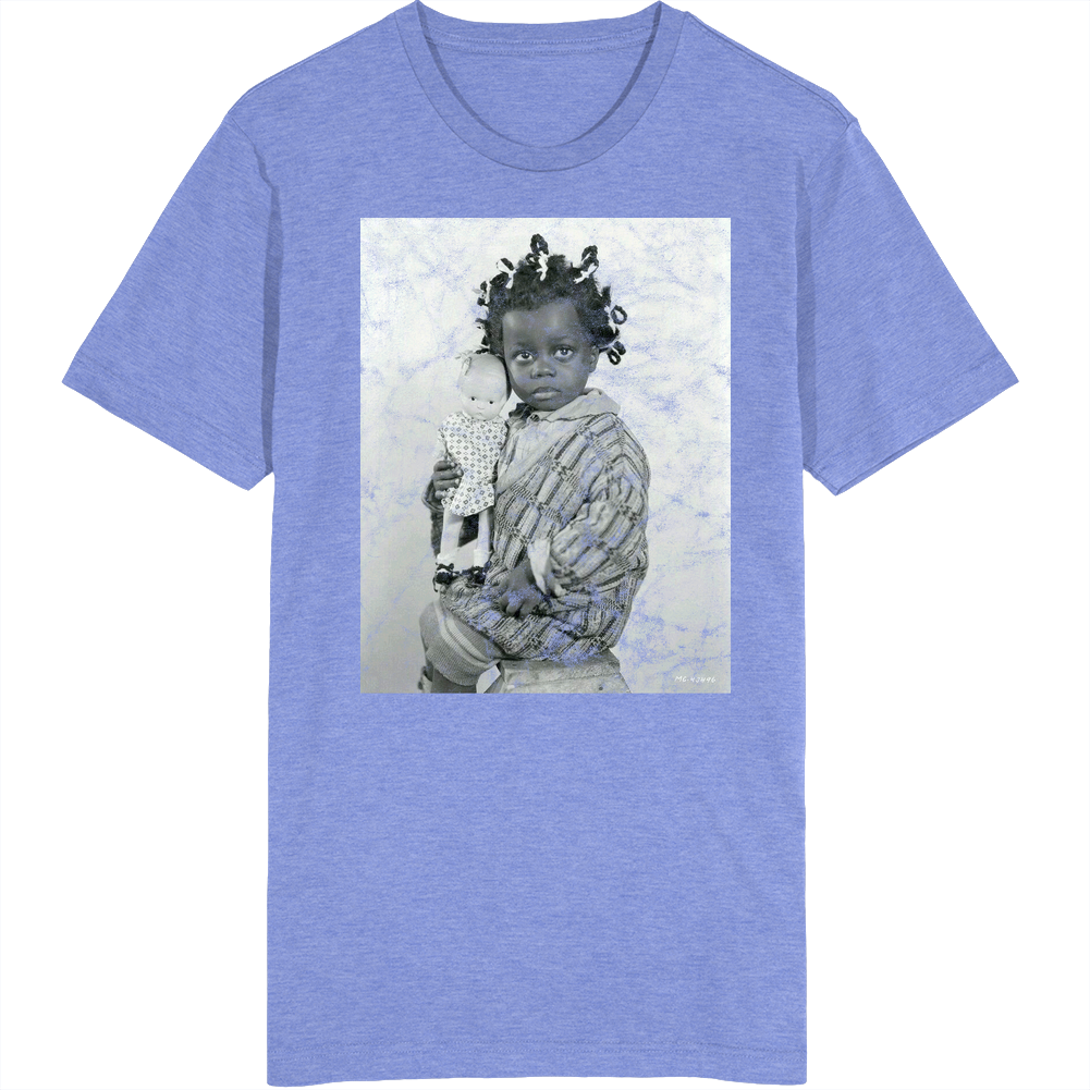 Buckwheat With White Doll Little Rascals 20s Comedy Tv Series Worn Look Vintage Unisex Unisex Soft Cotton Tee T Shirt