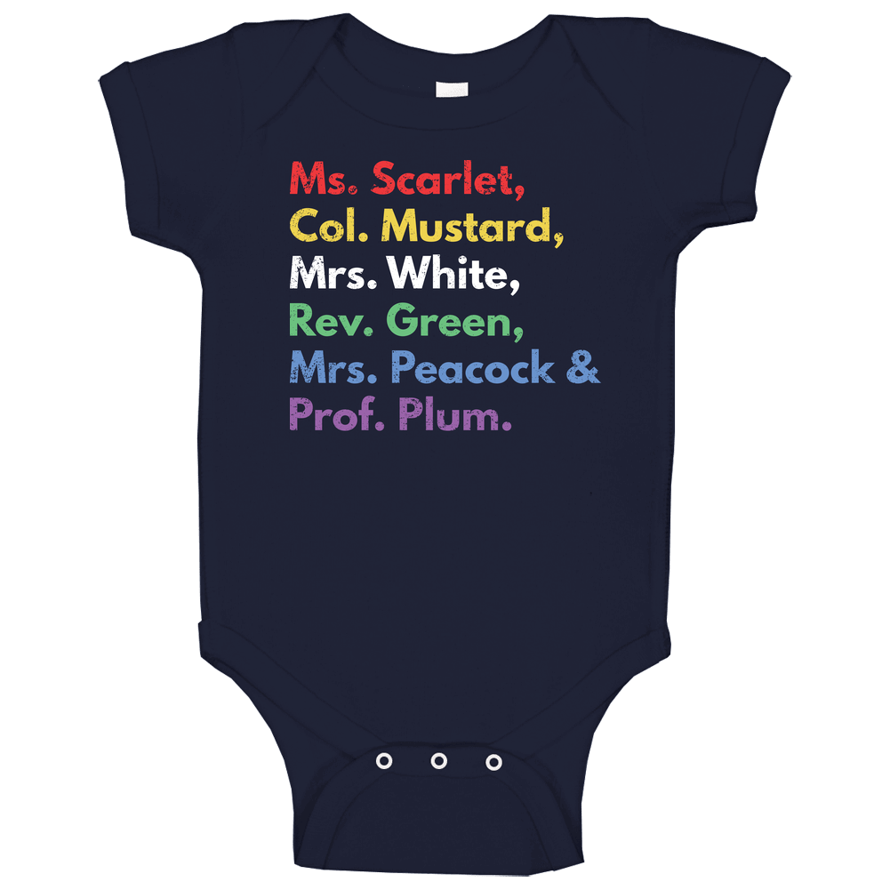Clue Board Game Murder Mystery Unisex Soft Cotton Tee Baby One Piece Clue Board Game Murder Mystery Unisex Soft Cotton Tee Baby One Piece