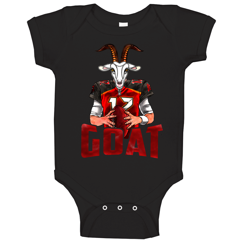 Tom Brady Goat Cartoon Tampa Bay Football Unisex Soft Cotton Tee Baby One Piece Tom Brady Goat Cartoon Tampa Bay Football Unisex Soft Cotton Tee Baby One Piece