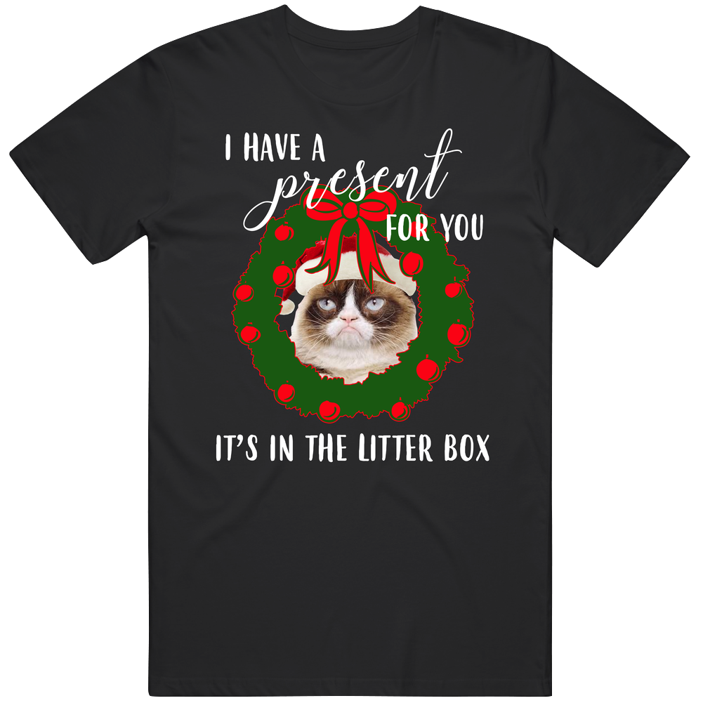 Grumpy Cat I Have A Present For You Funny Sarcastic Cat Christmas Unisex Soft Cotton Tee T Shirt Grumpy Cat I Have A Present For You Funny Sarcastic Cat Christmas Unisex Soft Cotton Tee T Shirt