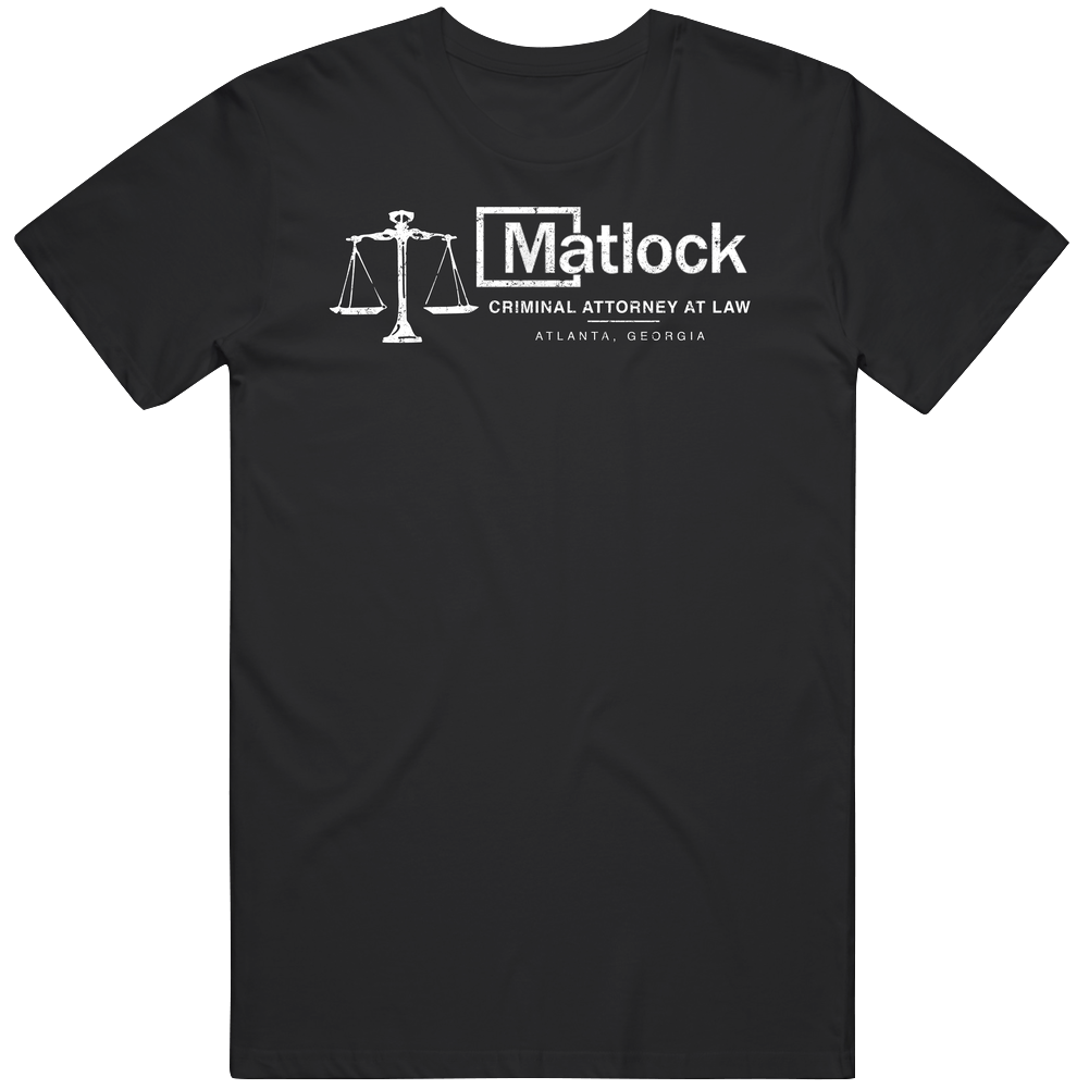 Matlock Criminal Attorney Sign Retro Tv Show Unisex Soft Cotton Tee T Shirt