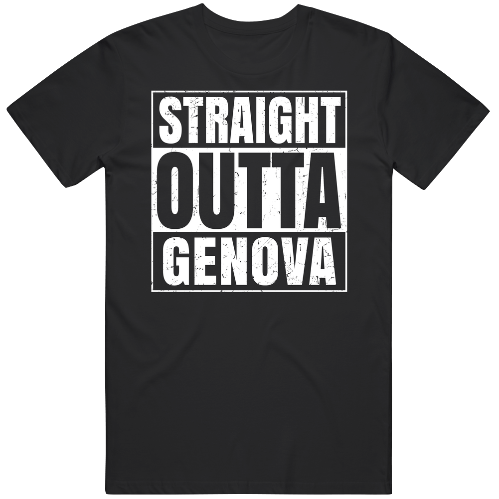 Straight Outta Genova Italy Compton Parody Grunge City Unisex Soft Cotton Tee T Shirt
