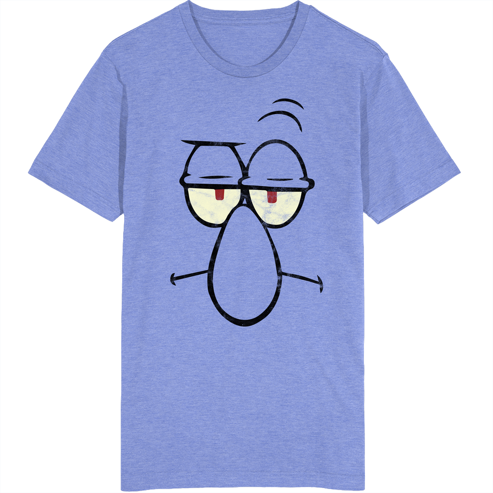 Squidward Spongebob Squarepants Big Face Halloween Costume Worn Look Vintage Unisex Unisex Soft Cotton Tee T Shirt Squidward Spongebob Squarepants Big Face Halloween Costume Worn Look Vintage Unisex Unisex Soft Cotton Tee T Shirt