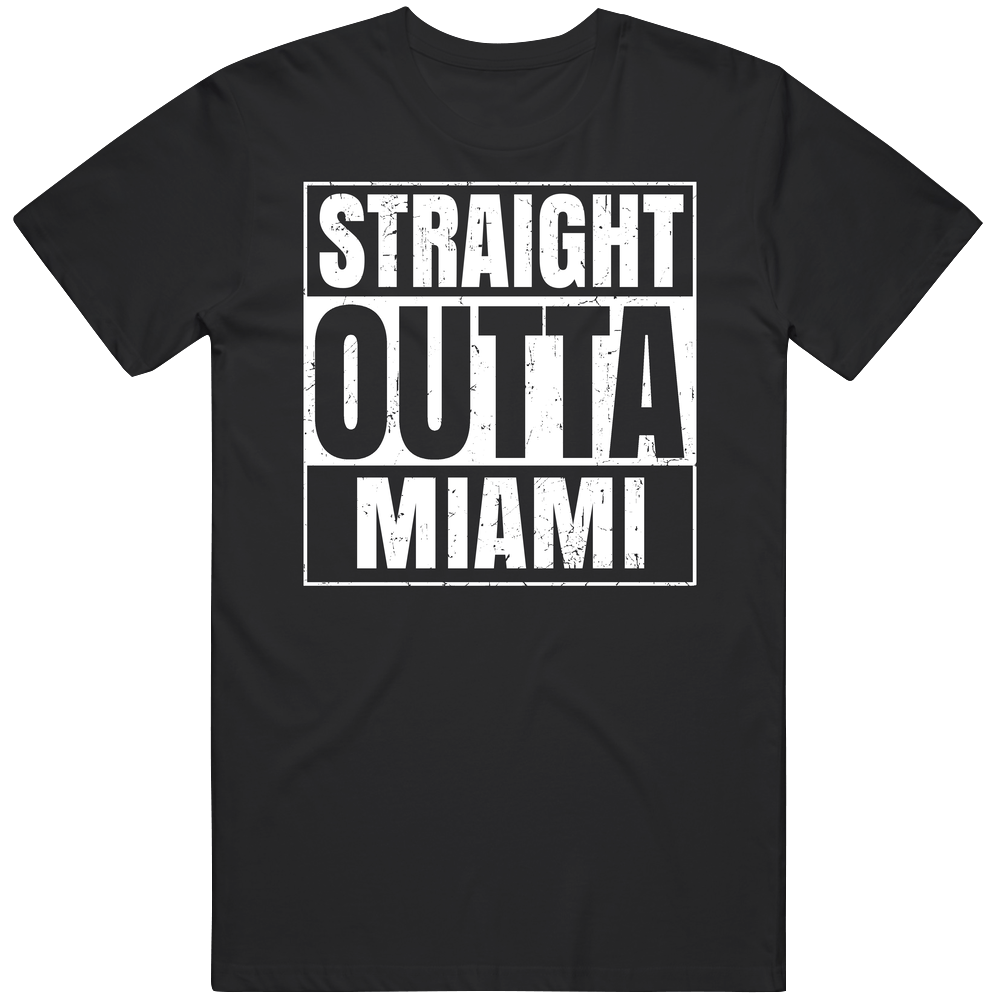 Straight Outta Miami High School Funny Graduation Parody Unisex Soft Cotton Tee T Shirt