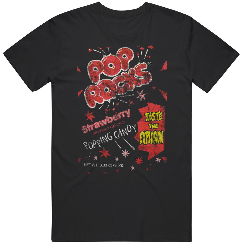 Pop Rocks Strawberry Popping Candy Retro Candy Wrapper Worn Look Unisex Soft Cotton Tee T Shirt Pop Rocks Strawberry Popping Candy Retro Candy Wrapper Worn Look Unisex Soft Cotton Tee T Shirt