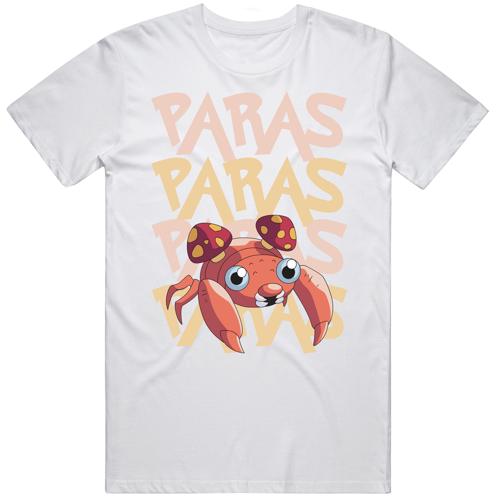 Paras Pokemon Character Fan Unisex Soft Cotton Tee T Shirt Paras Pokemon Character Fan Unisex Soft Cotton Tee T Shirt