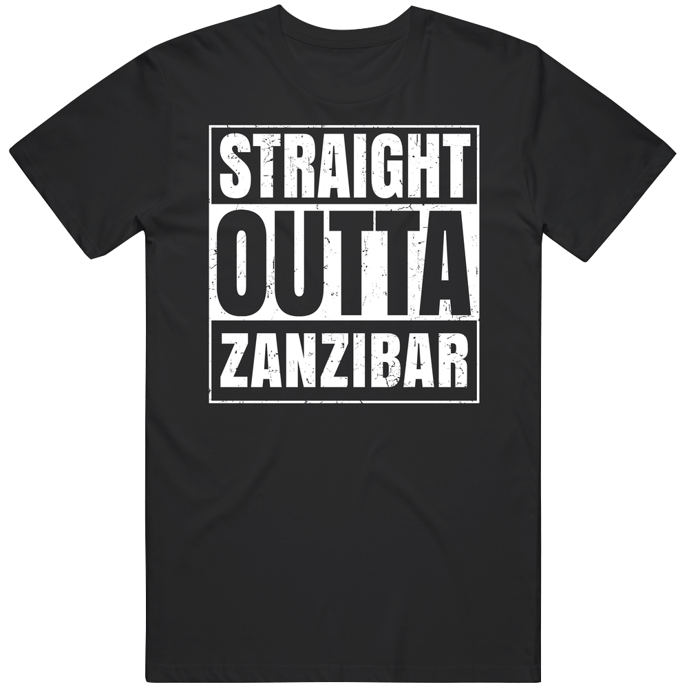 Straight Outta Zanzibar Tanzania Compton Parody Grunge City Unisex Soft Cotton Tee T Shirt