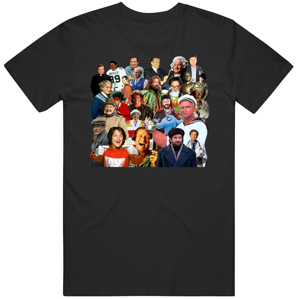 Robin Williams Hollywood Celeb Actor Mashup Super Fan Gift Unisex Soft Cotton Tee T Shirt