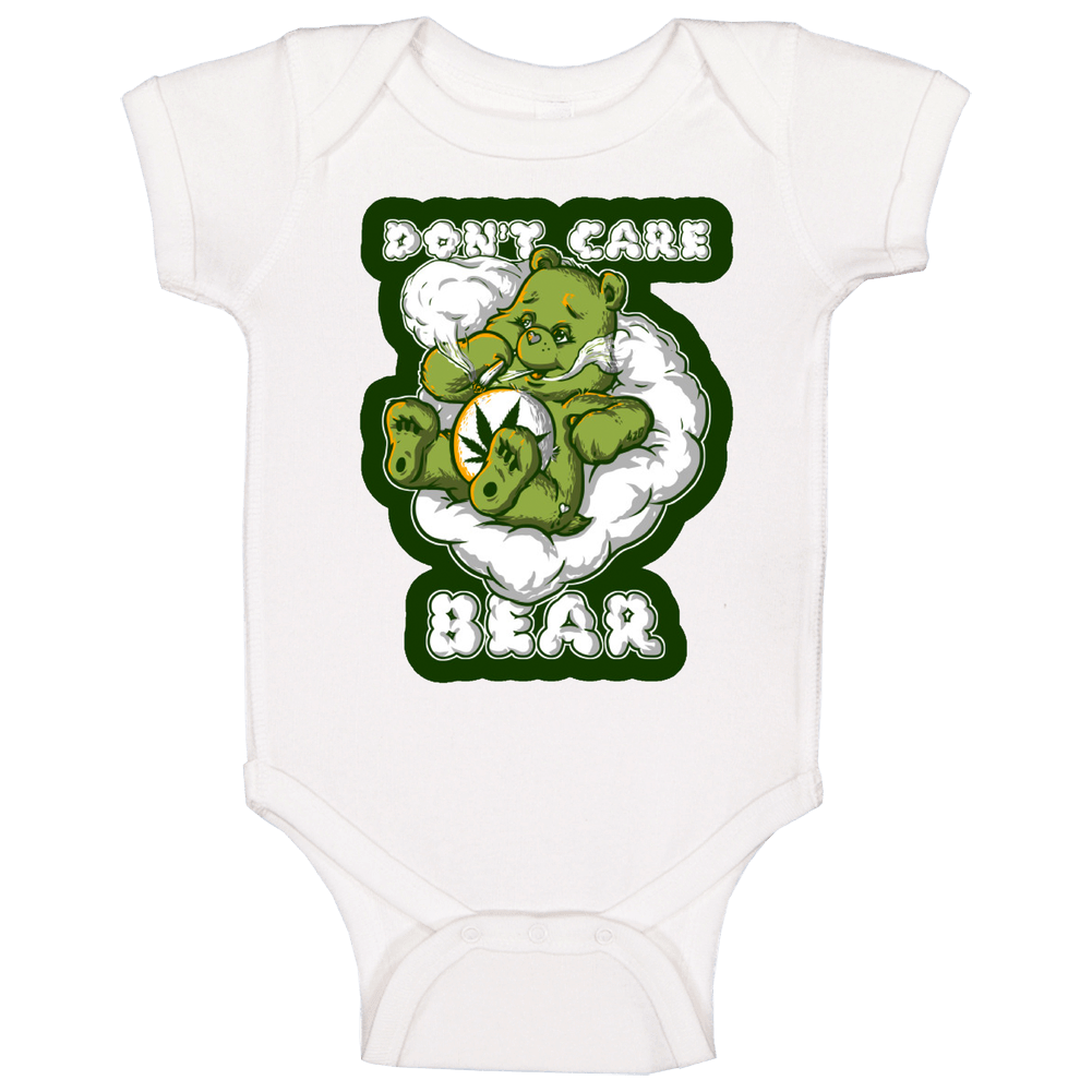 Don't Care Bear Funny Weed Smoking Unisex Soft Cotton Tee Baby One Piece