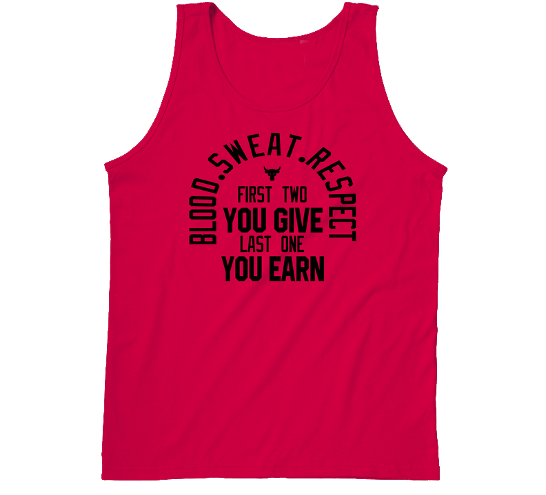 Blood Sweat Respect The Rock Fitness Fan Cool Unisex Soft Cotton Tee Tanktop