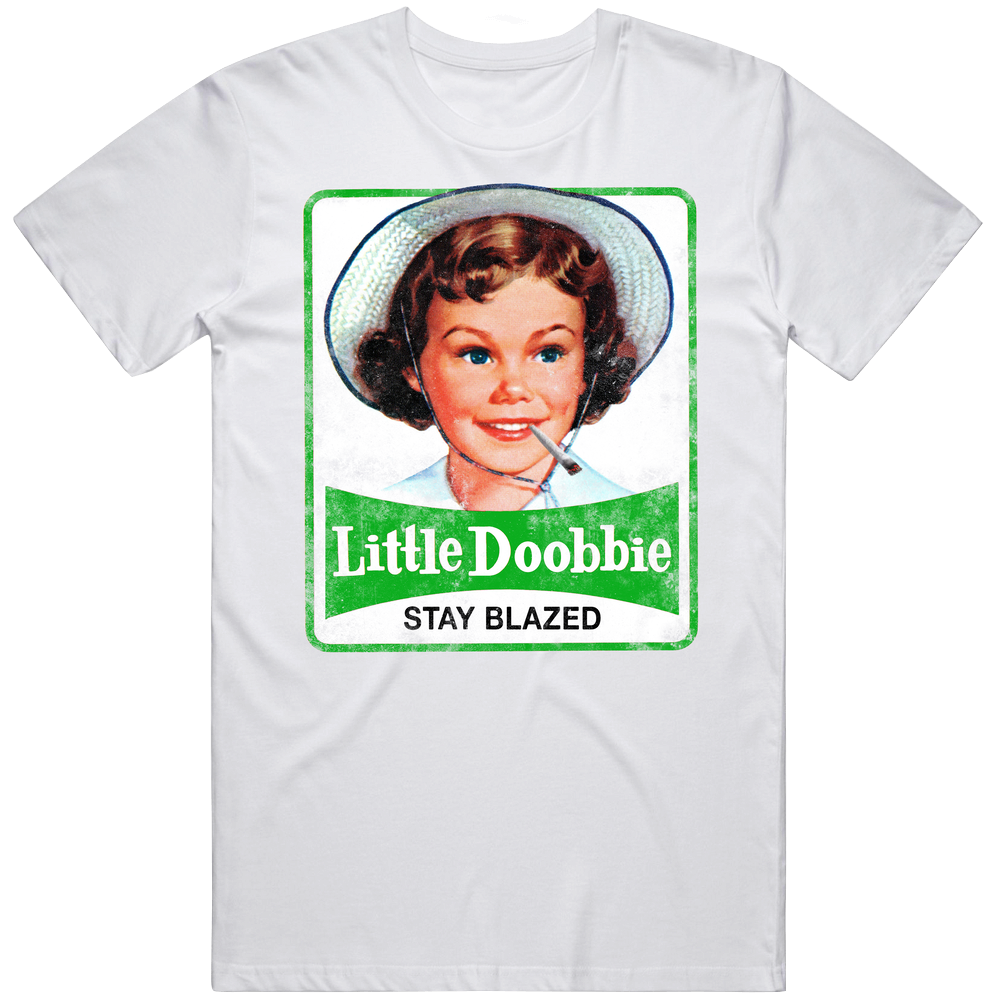 Little Doobie Debbie Parody Stay Blazed Snak Cakes Munchies Joint Marijuana Weed Pot Unisex Soft Cotton Tee T Shirt