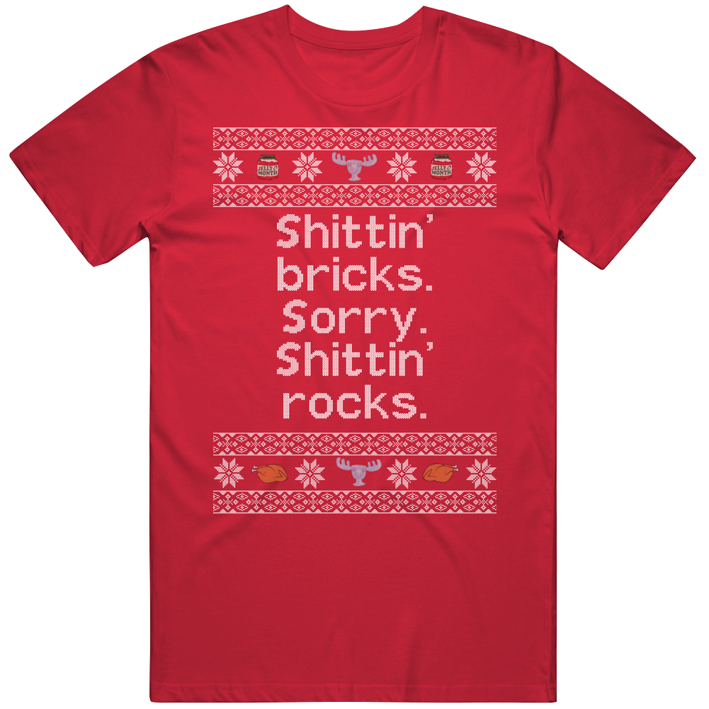 Shittin Rocks National Lampoons Christmas Vacation Quote Food Knit Unisex Soft Cotton Tee T Shirt