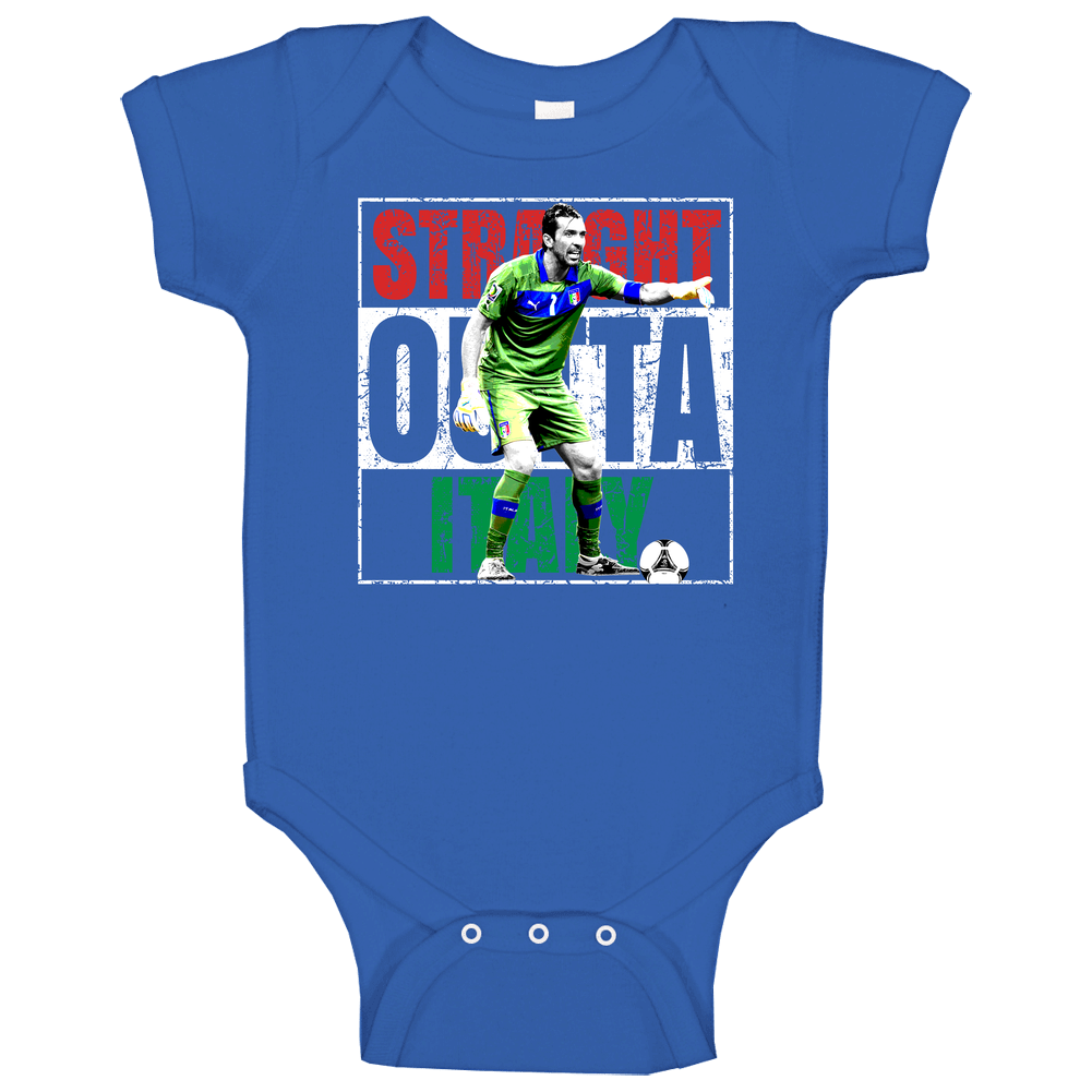 Gianluigi Buffon Straight Outta Team Italy Italia Euro European Cup Soccer Football Unisex Soft Cotton Tee Baby One Piece