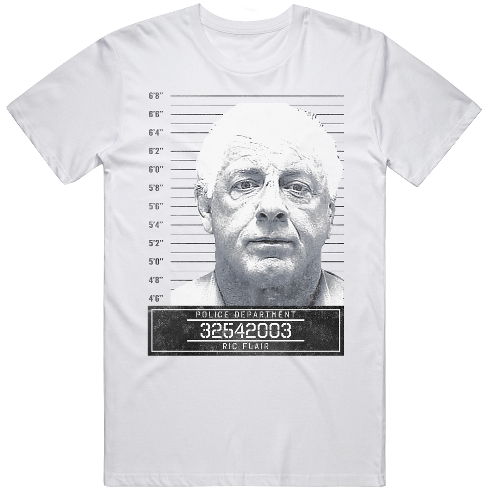 Ric Flair Famous Sports Star Mugshot Police Department Unisex Soft Cotton Tee T Shirt Ric Flair Famous Sports Star Mugshot Police Department Unisex Soft Cotton Tee T Shirt