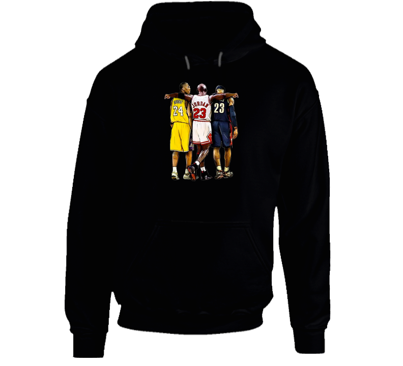 Kobe Bryant Michael Jordan Lebron James Basketball Legends Unisex Soft Cotton Tee Hoodie